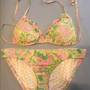 Lilly Pulitzer Pink String Ruffle Bikini